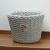 Кашпо из ротанга, цвет бело-серый меланж