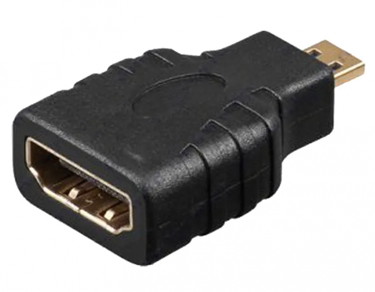 Переходник штекер. Micro HDMI - гнездо  HDMI   GOLD