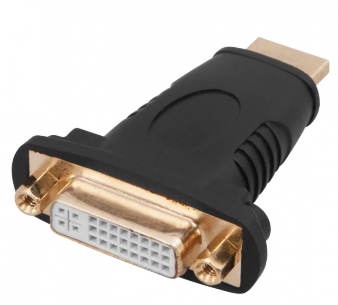 Переходник штекер HDMI - гнездо  DVI - D   GOLD