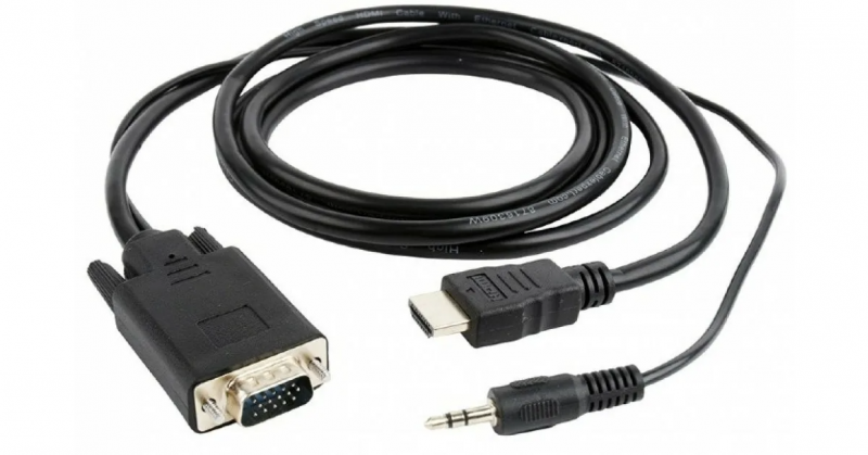 Переходник  гнездо VGA  - штекер HDMI+ джек 3.5  20 см