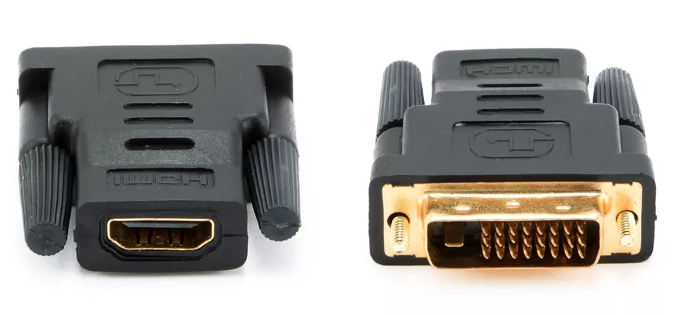 Переходник  штекер DVI-D - гнездо  HDMI    GOLD